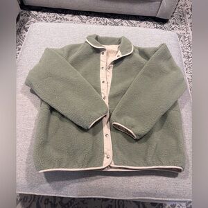 Women Olive Green  Fleece Jacket